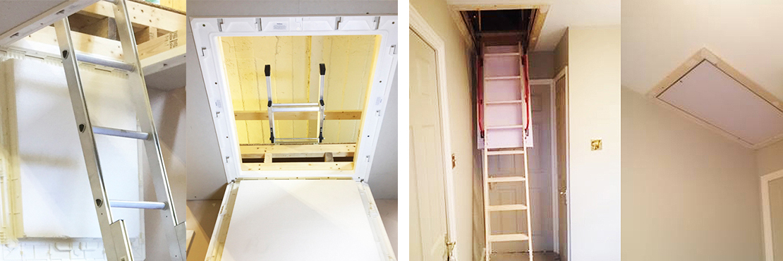 Energy efficient loft hatches in wood or plastic to building regulations